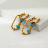 Waterproof Stainless Steel Stone Earrings