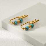 Waterproof Stainless Steel Stone Earrings
