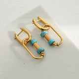 Waterproof Stainless Steel Stone Earrings