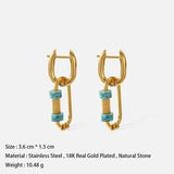 Waterproof Stainless Steel Stone Earrings