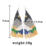 Rice Bead Earrings Hand weaving Beaded Twining Colored beads Retro Bohemia