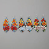 Rice Bead Earrings Flower Tassels Bohemian Women Beaded Earrings