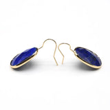 Natural Stone Lapis Lazuli Pink Crystal Faceted Dangle Earring Reiki Eardrop