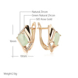 Emerald Cut Zircon Drop Earrings 585 Rose Wedding Jewelry