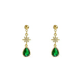 Delicate Crystal Pendant Earrings Green Crystal Jewelry