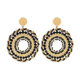 Bohemia Spiral Bead Earrings Hand Knitting Crystal Originality