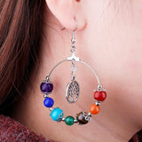 7 Chakra Crystal Stone Dangle Earrings for Women