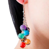 7 Chakra Crystal Stone Dangle Earrings for Women