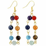 7 Chakra Crystal Stone Dangle Earrings for Women