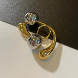 Metallic Round Bead Teardrop Earrings Wedding Gift