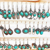 Bohemian Stone Drop Earrings for Women Mixed Charm Turquoise Jewelry