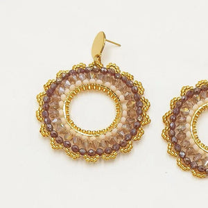 Bohemia Alloy Hollow out Beaded Earrings