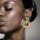 Bohemia Alloy Hollow out Beaded Earrings