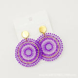 Crystal Bohemia Hand-Knit Rice Bead Earrings