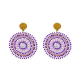 Crystal Bohemia Hand-Knit Rice Bead Earrings