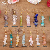 Crystal Dangle Earrings Citrines Quartz Gravel Charm Hook Earring