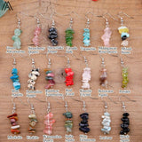 Crystal Dangle Earrings Citrines Quartz Gravel Charm Hook Earring