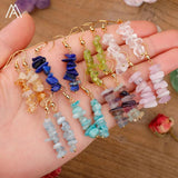 Crystal Dangle Earrings Citrines Quartz Gravel Charm Hook Earring