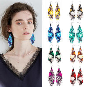 Kaseakia Beaded Dangle Earrings for Women, Bohemian Tassel Drop Earrings