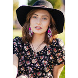 Kaseakia Beaded Dangle Earrings for Women, Bohemian Tassel Drop Earrings