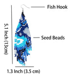 Kaseakia Beaded Dangle Earrings for Women, Bohemian Tassel Drop Earrings