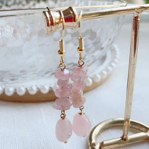 Reiki Natural Crystal Earrings for Women Carnelian Purple Crystal Drop Earring