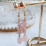 Reiki Natural Crystal Earrings for Women Carnelian Purple Crystal Drop Earring