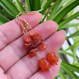 Reiki Natural Crystal Earrings for Women Carnelian Purple Crystal Drop Earring