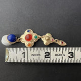 Retro Gemstone Inlay Earrings Medieval Style