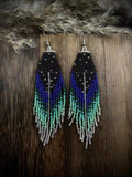 Rice Bead Earrings Geometric Alloy Boho Fringed Bohemia Women's Earrings
