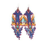 Rice Bead Earrings Geometric Alloy Boho Fringed Bohemia Women's Earrings