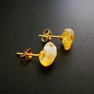 Reiki Crystal Quartz Earrings Natural Stone Ear Studs