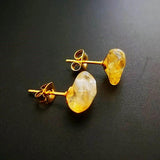 Reiki Crystal Quartz Earrings Natural Stone Ear Studs