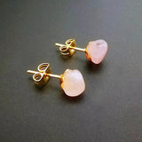 Reiki Crystal Quartz Earrings Natural Stone Ear Studs