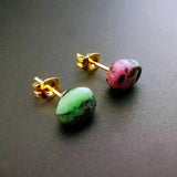 Reiki Crystal Quartz Earrings Natural Stone Ear Studs