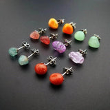 Reiki Crystal Quartz Earrings Natural Stone Ear Studs