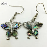 Abalone Shell Oval Bead Dangle Earrings Pair