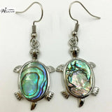 Abalone Shell Oval Bead Dangle Earrings Pair