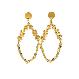Irregular Stainless Steel Stone Drop Earrings