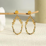 Irregular Stainless Steel Stone Drop Earrings