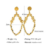 Irregular Stainless Steel Stone Drop Earrings