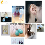 CSJA Opal Crystal Lazuli Beads Dangle Earring