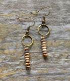 Boho Dangle Earrings with Natural Stone - Ethnic Jewelry