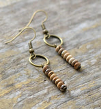Boho Dangle Earrings with Natural Stone - Ethnic Jewelry