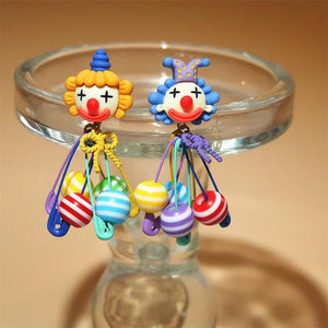Colorful Bead Circus Pin Dangle Earrings for Women Resin Vintage Charm
