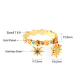 Colorful Star Sun Pendants Fingers Rings Stainless Steel Wedding Rings