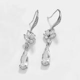 Zircon Crystal Pendant Hook Earrings For Wedding Jewelry