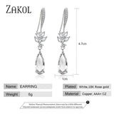Zircon Crystal Pendant Hook Earrings For Wedding Jewelry