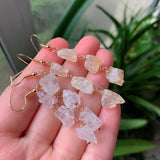 Irregular Stone Crystal Tassel Earrings Reiki Natural Dangle Earrings