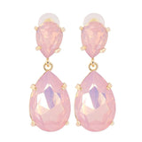 Pink Crystal Drop Dangle Earrings for Women Party Jewelry